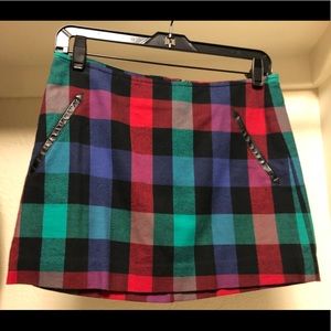 Bang plaid mini skirt